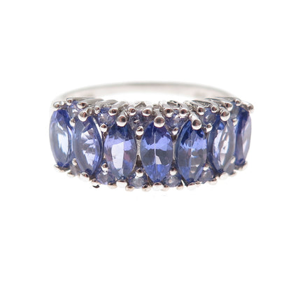 Chuck Clemency 925 Sterling Silver Real Multi-Cut Tanzanite Ring Size 8.25