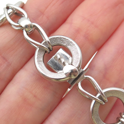 A&Z HAYWARD 925 Sterling Silver Vintage Interlocked Circle Link Bracelet 7.5"