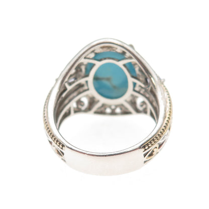 Michael Valitutti Gems En Vogue 925 Sterling Turquoise Tanzanite Ring Size 8.25