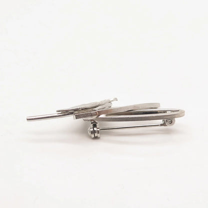925 Sterling Silver Vintage ROMA Leaf Pin Brooch