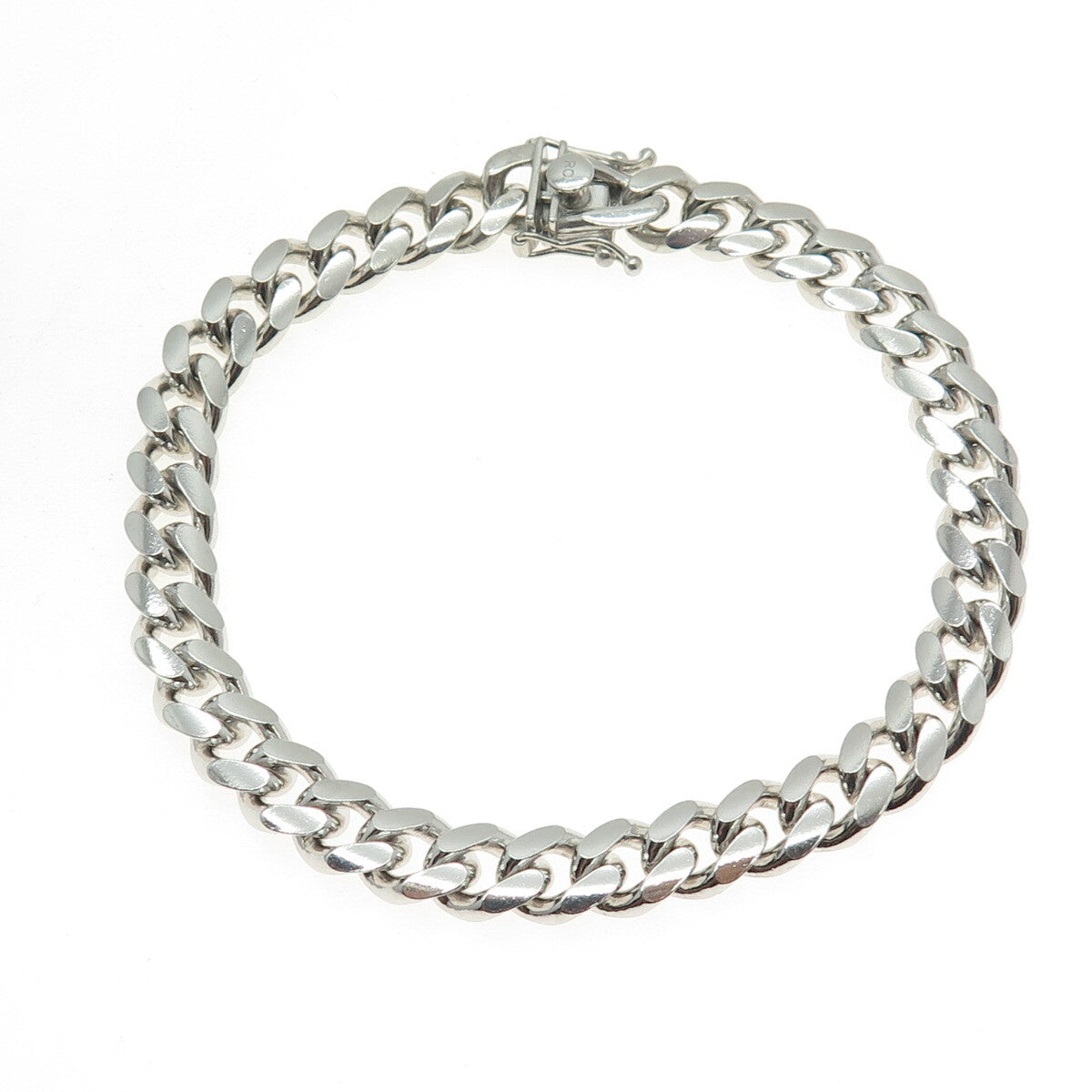 925 Sterling Silver Vintage Italy Cuban Link Bracelet 8.5"