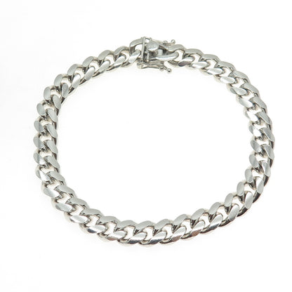 925 Sterling Silver Vintage Italy Cuban Link Bracelet 8.5"