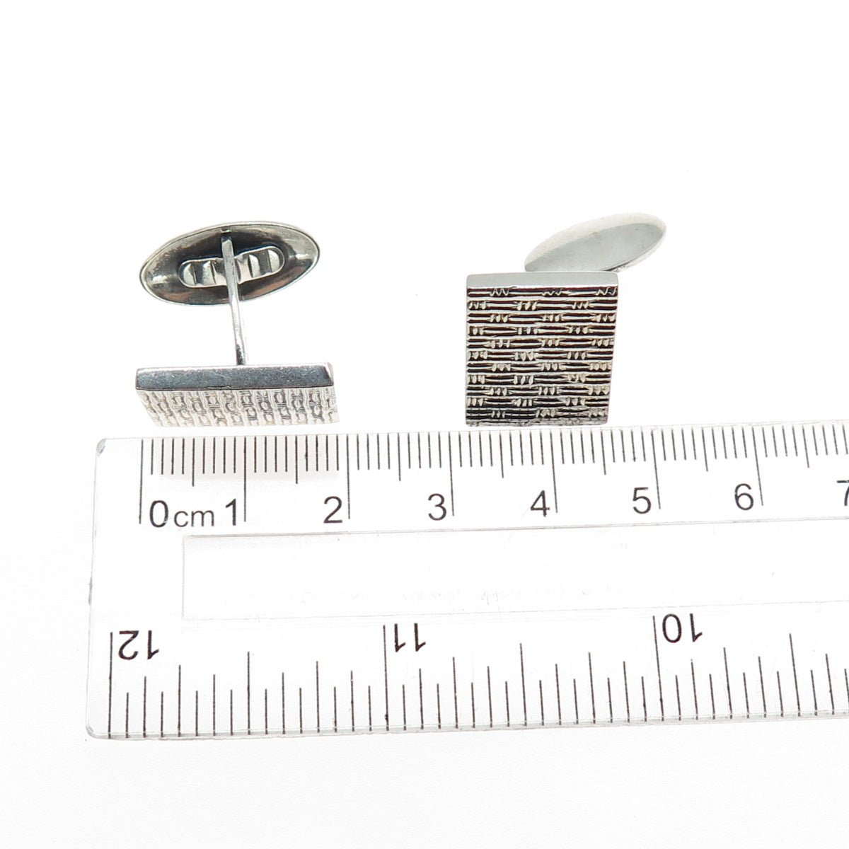 PBD Peter Brams Designs 925 Sterling Silver Vintage Modernist Oxidized Cufflinks