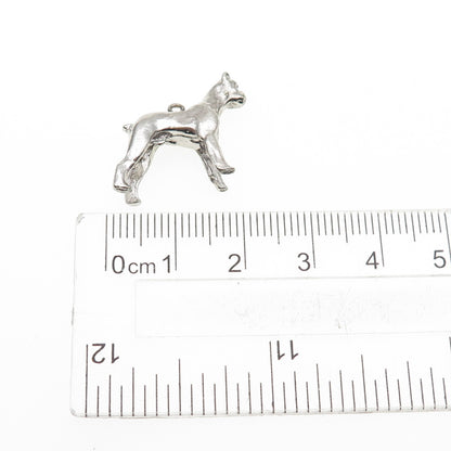 925 Sterling Silver Vintage Pit Bull Dog Mini 3D Charm Pendant