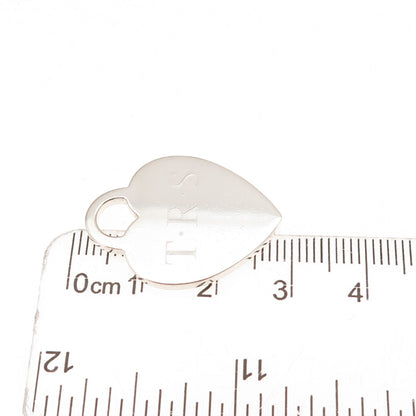 Tiffany & Co. 925 Sterling Silver Vintage Engraved Heart Tag Charm Pendant