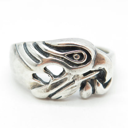 925 Sterling Silver Vintage Eagle Bird Ring Size 13.25
