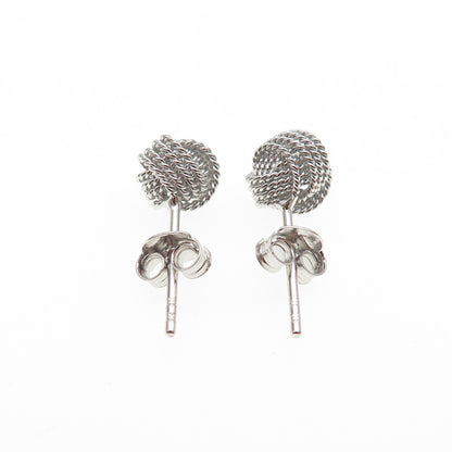 925 Sterling Silver Twisted Knot Stud Earrings