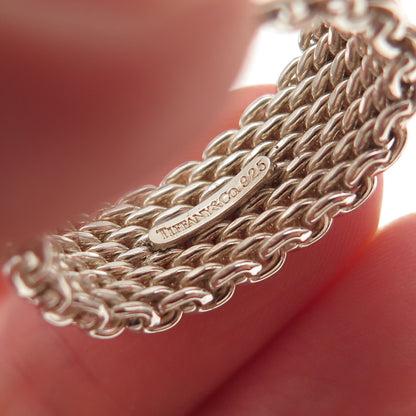 Tiffany & Co. 925 Sterling Silver Vintage Somerset Mesh Ring Size 6.75