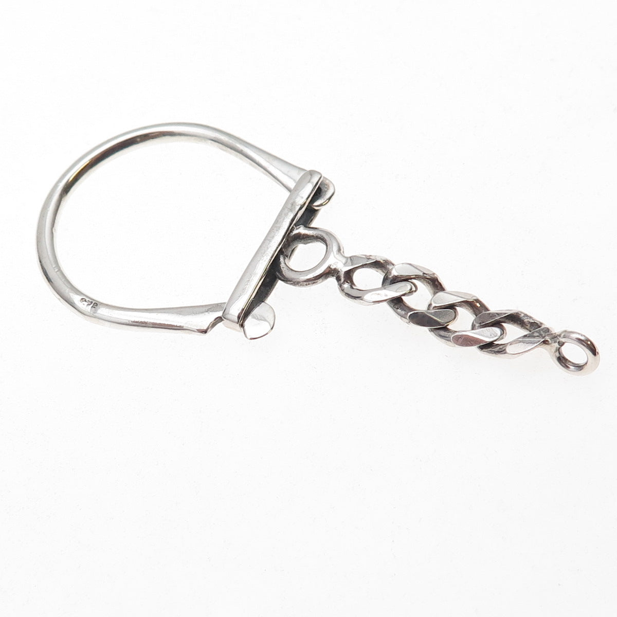 925 Sterling Silver Vintage Key Chain Ring Holder