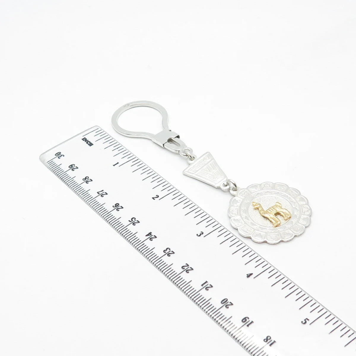 950 Silver / Gold Vintage Peru Llama Key Ring