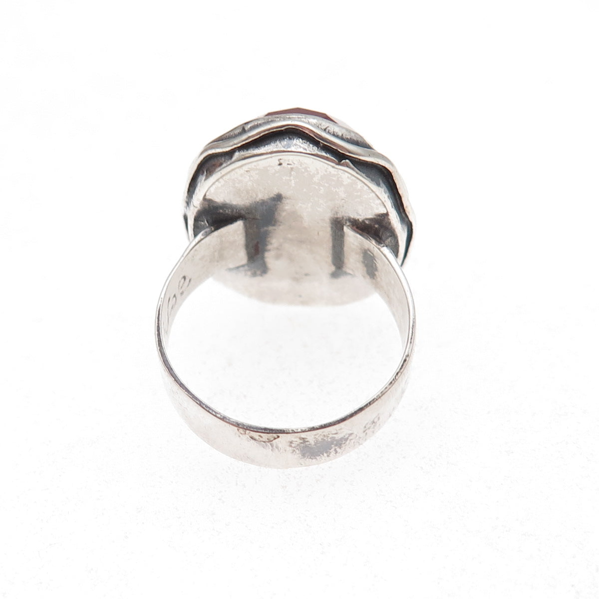 Didae 925 Sterling Silver Vintage Israel Real Carnelian Modernist Ring Size 7