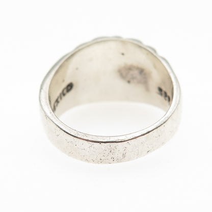 925 Sterling Silver Vintage Mexico Modernist Oxidized Ring Size 6.75