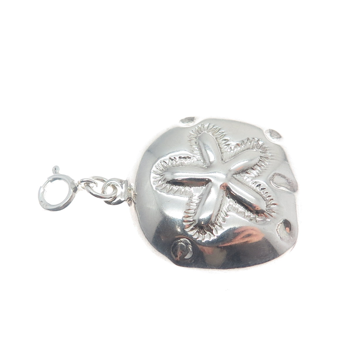 SX SALLY C 925 Sterling Silver Vintage Sand Dollar Minimalist Charm Pendant