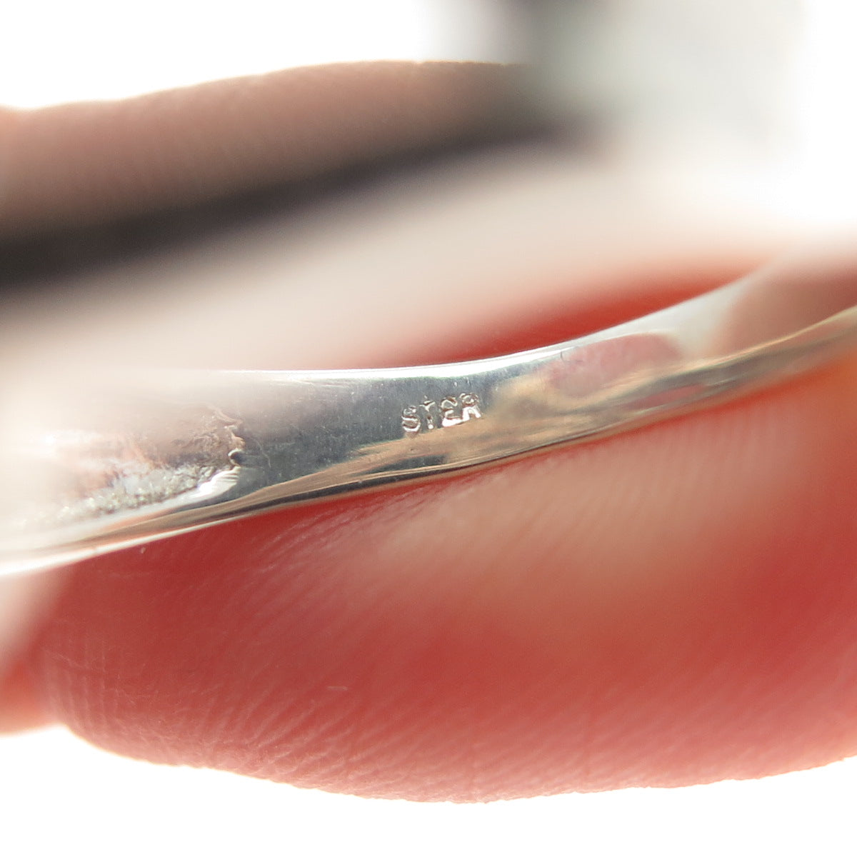 925 Sterling Silver Real Round-Cut Black & White Diamond Heart Ring Size 8.75