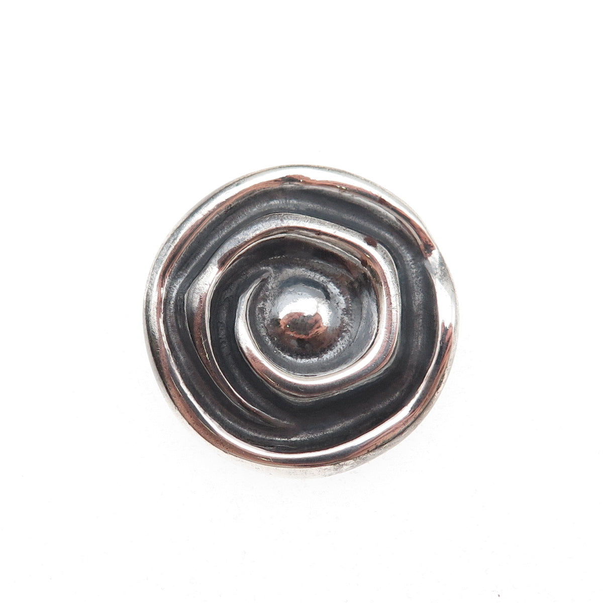 925 Sterling Silver Vintage Modernist Spiral Oxidized Mini Slide Charm Pendant