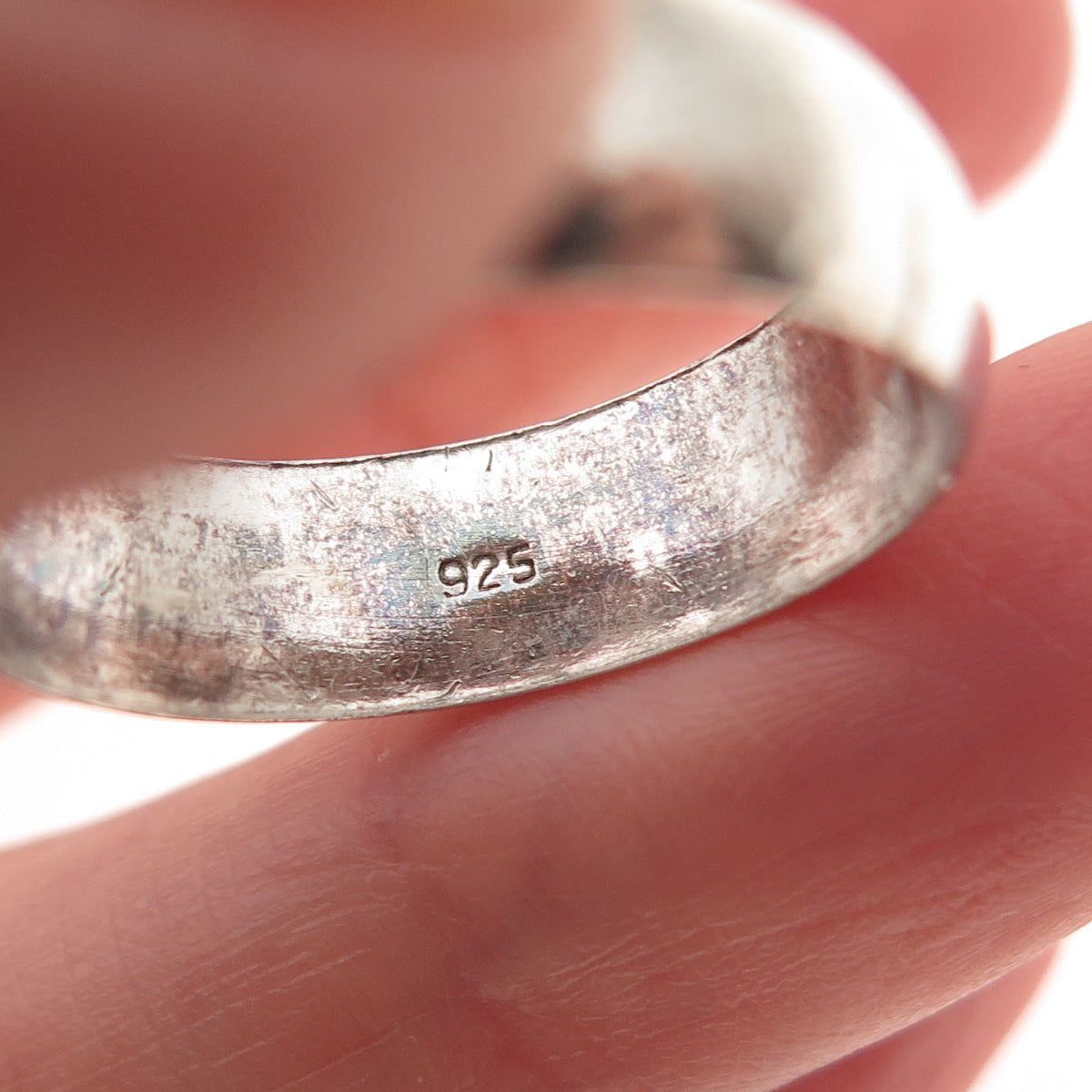 925 Sterling Silver Vintage Classic Wedding Band Ring Size 10.5