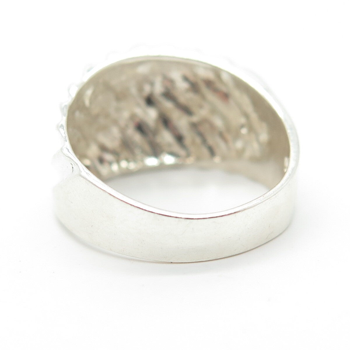 925 Sterling Silver Vintage Textured Dome Ring Size 7