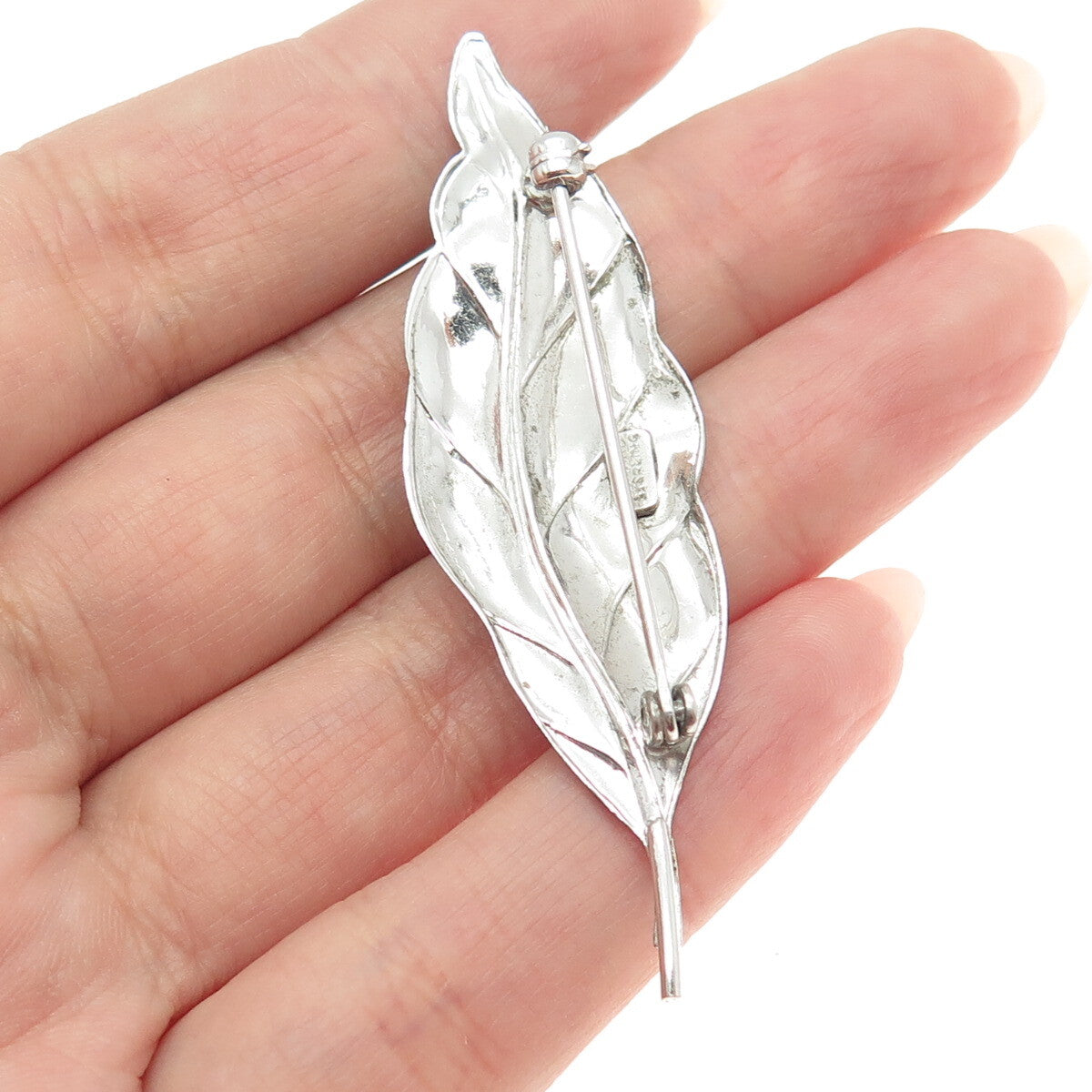 WINARD 925 Sterling Silver Antique Art Deco Leaf Pin Brooch