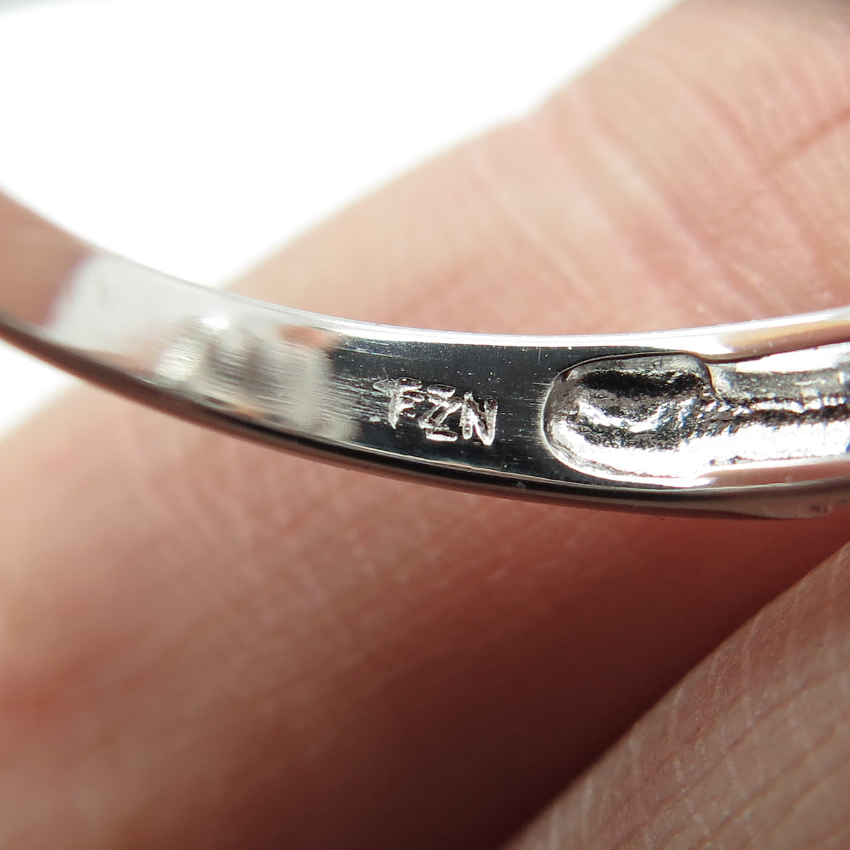 925 Sterling Silver Real Cushion & Round-Cut C Z Ring Size 8.25