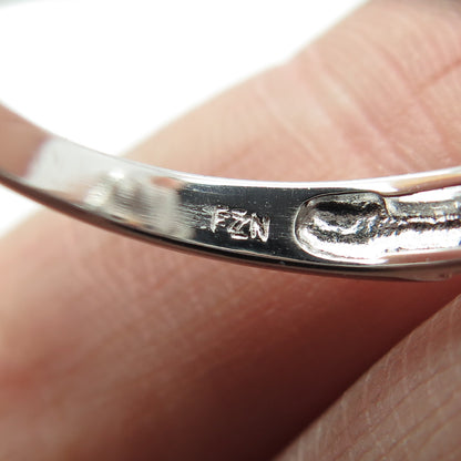 925 Sterling Silver Real Cushion & Round-Cut C Z Ring Size 8.25