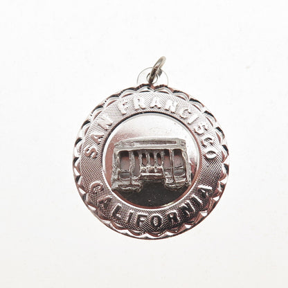 Sasco 925 Sterling Silver Vintage San Francisco Cable Car Charm Pendant