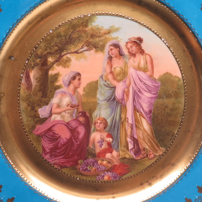 R. STARAL & ROYAL VIENNA Antique "The Young Virgill" Porcelain Cabinet Plate