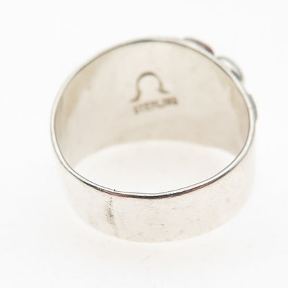 Alfred Joe Navajo Old Pawn Sterling Silver 3-Tone Vintage Tribal Ring Size 9.5