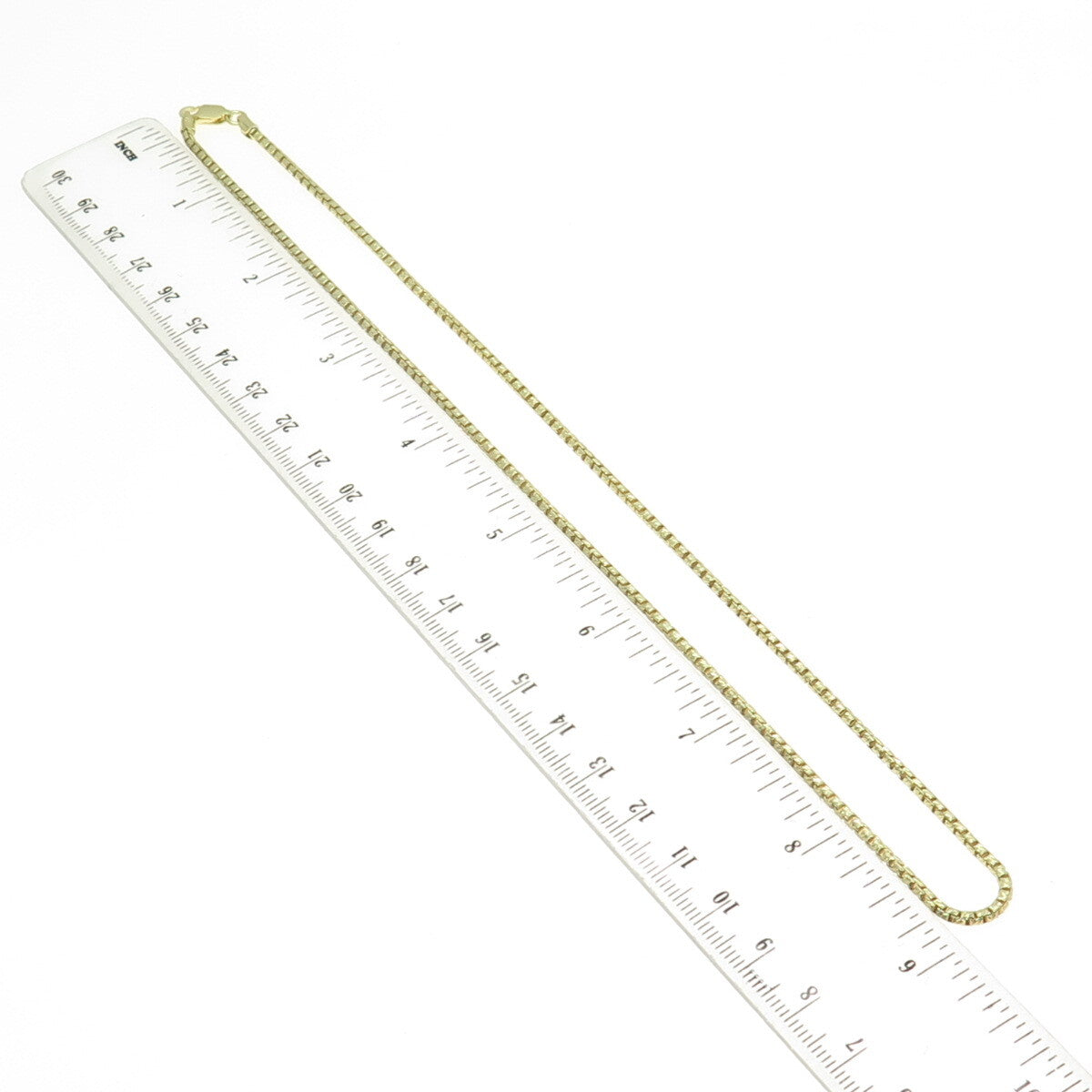 P. LUX 925 Sterling Silver Gold Plated Italy Round Box Chain Necklace 18"
