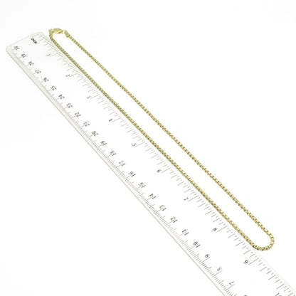 P. LUX 925 Sterling Silver Gold Plated Italy Round Box Chain Necklace 18"