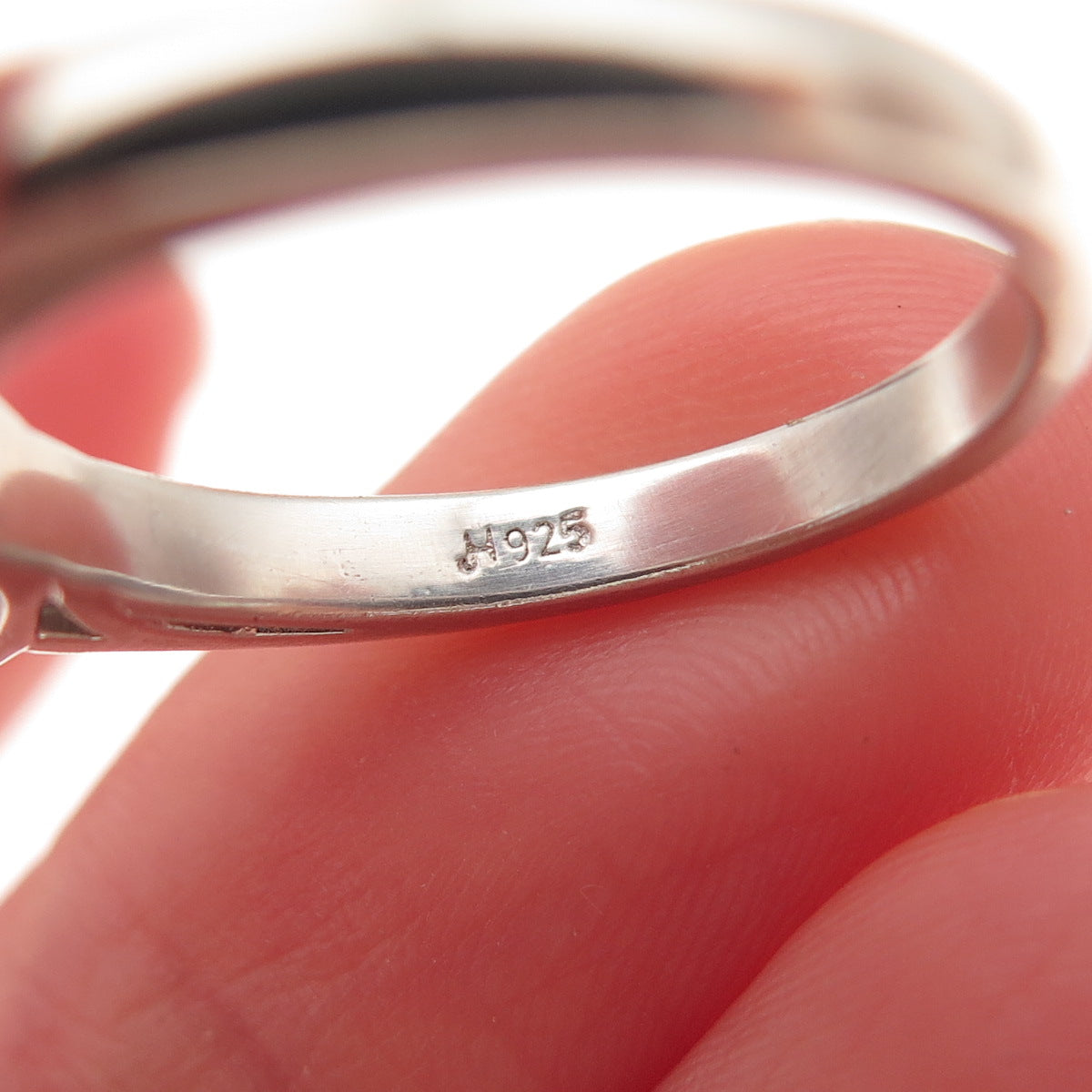 JH Young 925 Sterling Silver Round-Cut C Z Engagement Ring Size 7