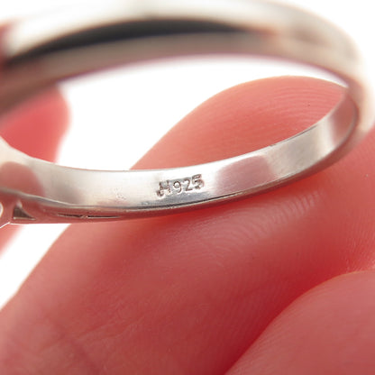 JH Young 925 Sterling Silver Round-Cut C Z Engagement Ring Size 7