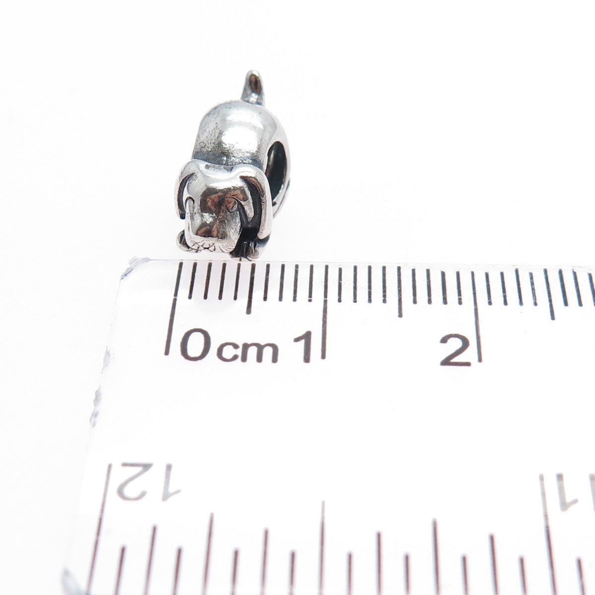 CHAMILIA 925 Sterling Silver Dog Oxidized Slide Bead Charm