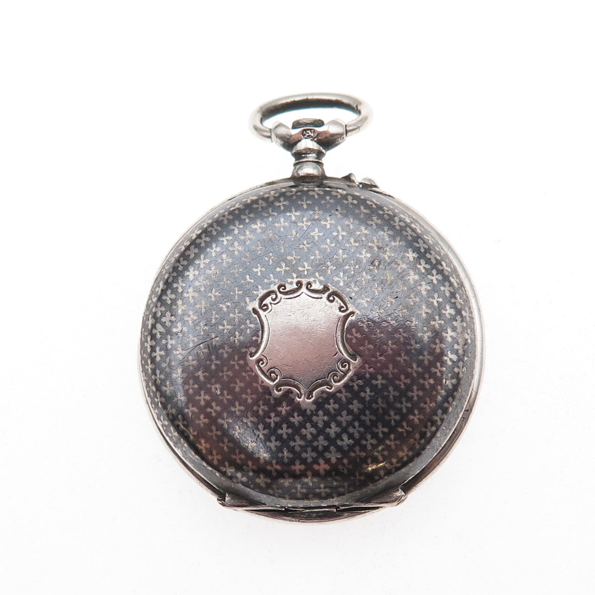 800 Silver Antique Art Deco Swiss Niello Pocket Watch Case