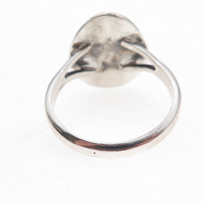 Old Pawn 925 Sterling Silver Vintage Turquoise Snake Eye Bear Paw Ring Size 8
