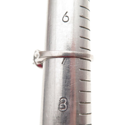 925 Sterling Silver Real Diamond Engagement Ring Size 7