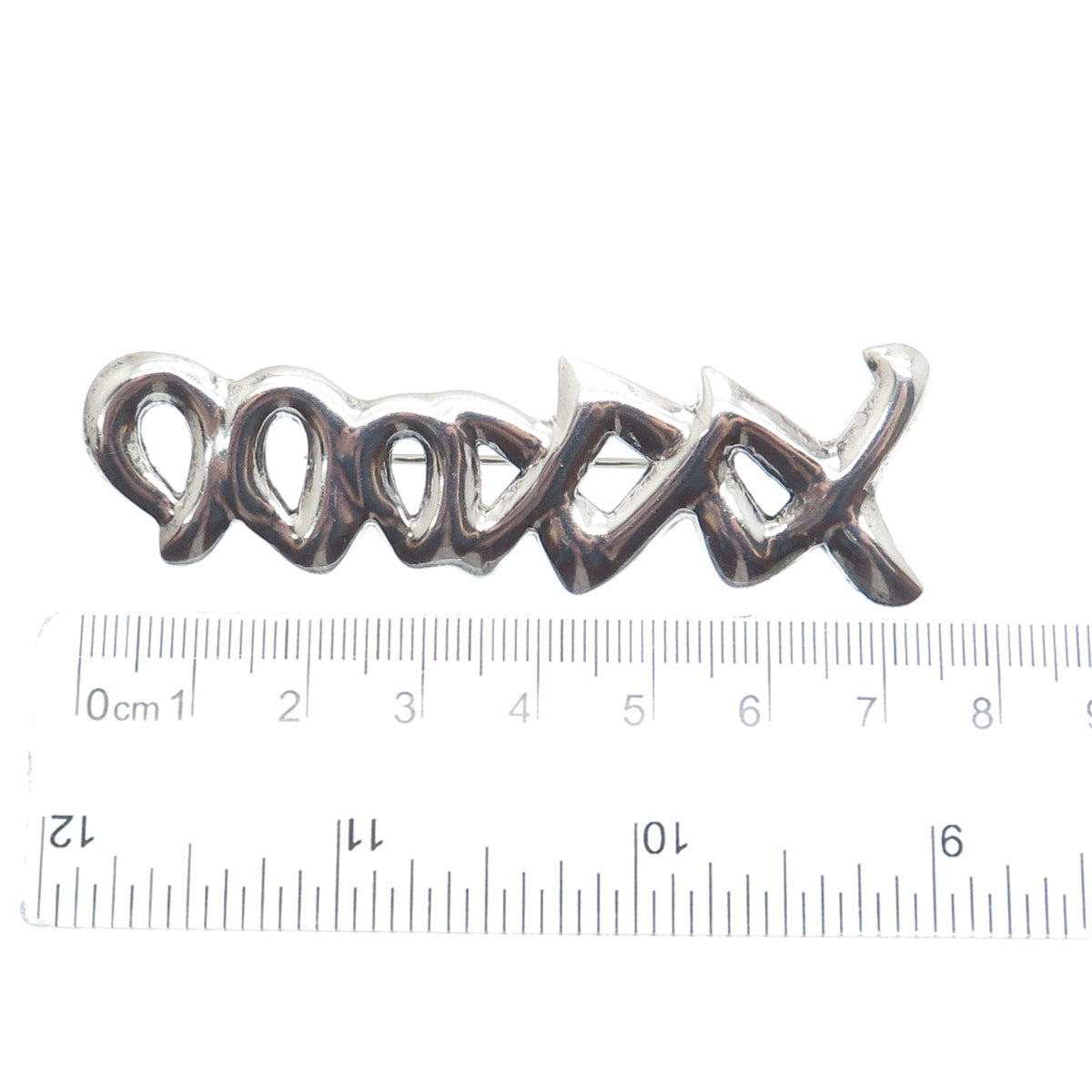 925 Sterling Silver Vintage Mexico XO Hugs & Kisses Pin Brooch