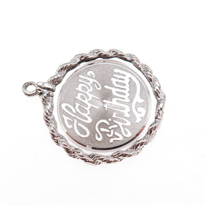 Elco 925 Sterling Silver Vintage Happy Birthday Charm Pendant