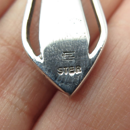 Old Pawn 925 Sterling Silver Vintage Southwestern Turquoise Inlay Tribal Pendant