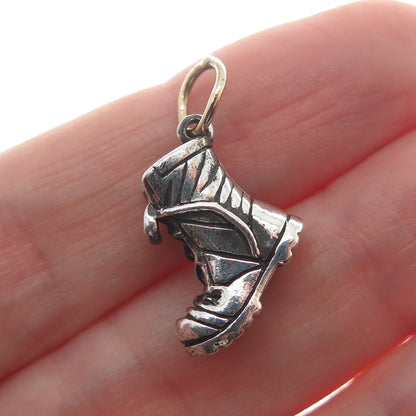 CABI 925 Sterling Silver 2-Tone Vintage Boot Minimalist Oxidized Charm Pendant