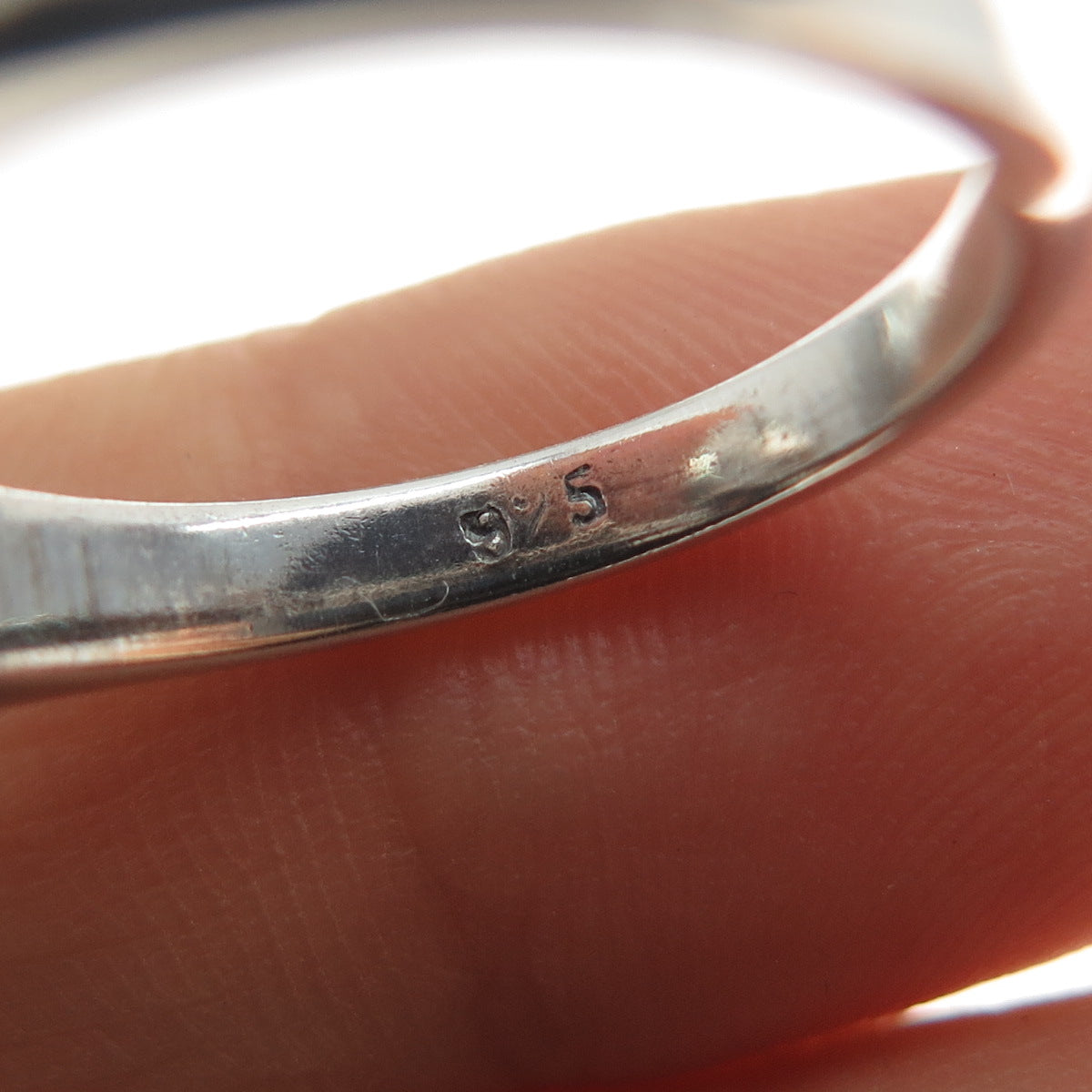 925 Sterling Silver Vintage Modernist Beaded Oxidized Ring Size 5.75