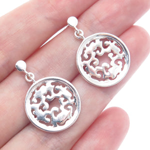 MWS Mark Wasserman Samara 925 Sterling Silver Vintage Ornate Dangle Earrings