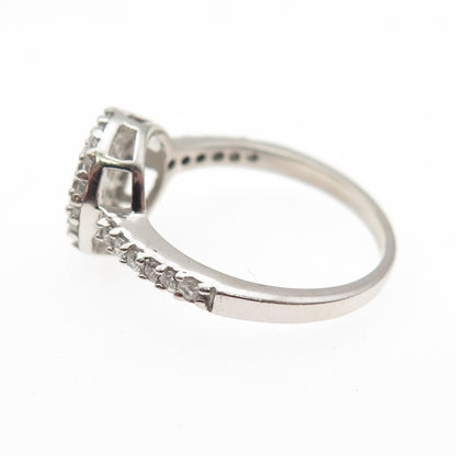 925 Sterling Silver Round-Cut C Z Promise Ring Size 6