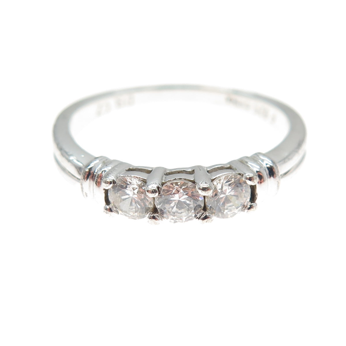 925 Sterling Silver Round-Cut C Z Promise Ring Size 8.25