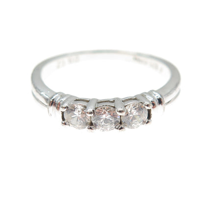 925 Sterling Silver Round-Cut C Z Promise Ring Size 8.25