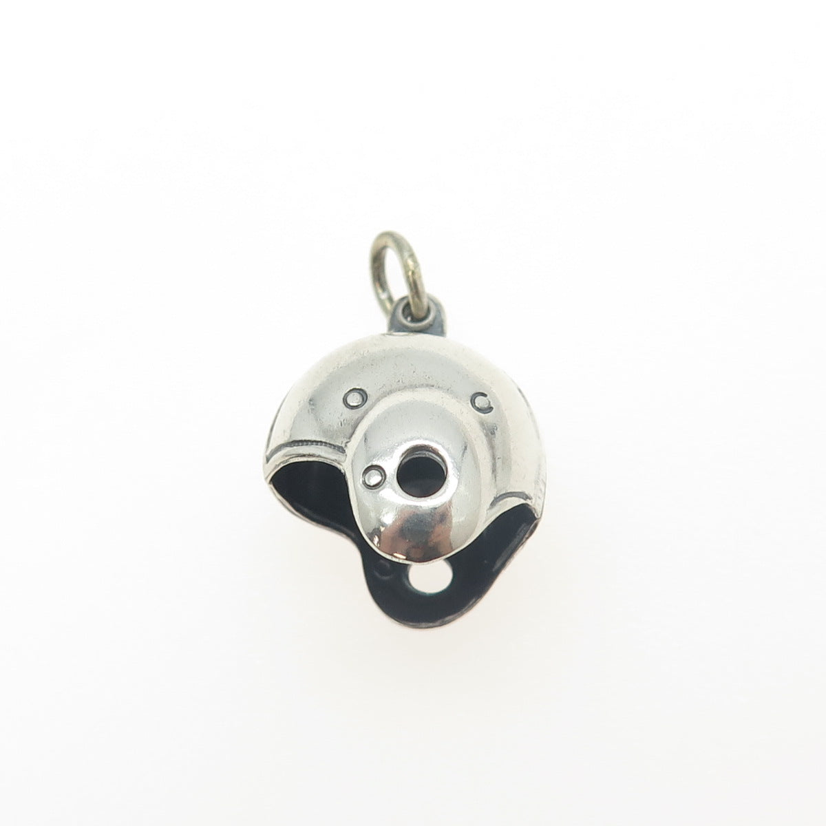 925 Sterling Silver Vintage Helmet 3D Charm Pendant