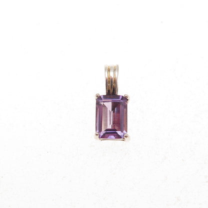 Charles Winston 925 Sterling Silver Vintage Real Amethyst Charm Pendant