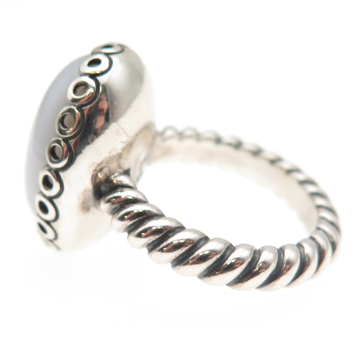 Pandora 925 Sterling Silver Real Chalcedony Forever My Friend Ring Size 5