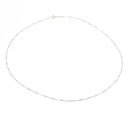 925 Sterling Silver Italy Figaro Diamond-Cut Bar Chain Necklace 18"