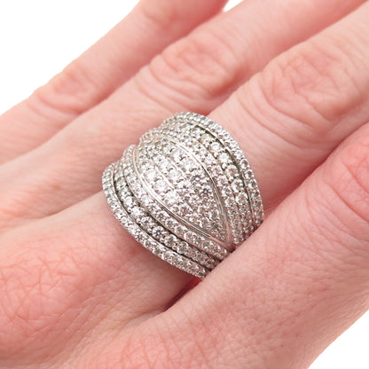 925 Sterling Silver Round-Cut C Z Sparkle Ring Size 7