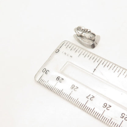 925 Sterling Silver Vintage Iron 3D Charm Pendant